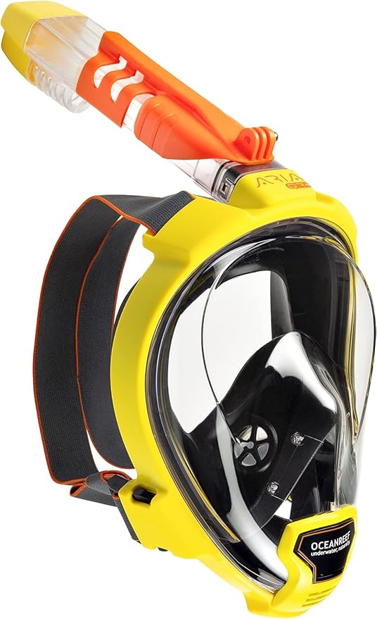 OCEAN REEF - Aria QR + Quick Release Snorkeling Mask - Full Face Snorkeling Mask - 180 Degree Underwater Vision - 8 Colours and 4 Sizes