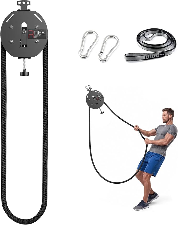 Endless Rope Trainer, Portable Endless Rope Machine for Home Gym Travel, 13FT Continuous Loop,0–66LBS Knob-Adjustable Resistance, Full Body Workout for Back, Arms, Chest, Shoulders, Core