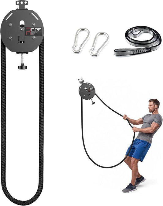 Endless Rope Trainer, Portable Endless Rope Machine for Home Gym Travel, 13FT Continuous Loop,0–66LBS Knob-Adjustable Resistance, Full Body Workout for Back, Arms, Chest, Shoulders, Core