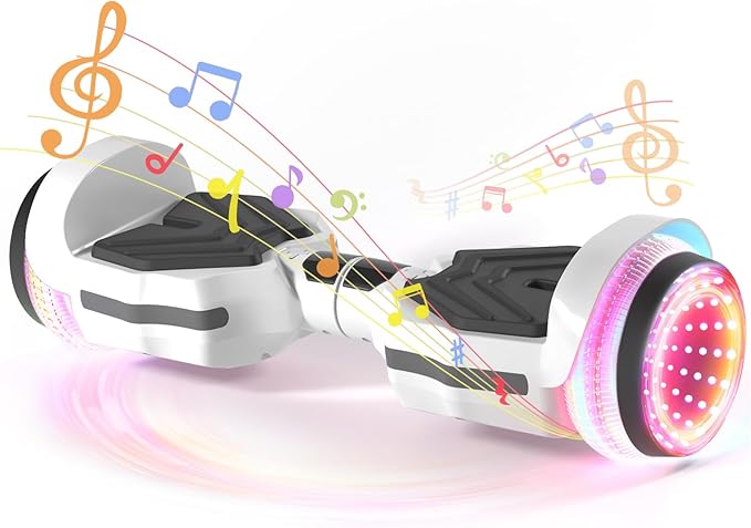 SIMATE Scooter, Colorful LED Light-Up Wheels, Bluetooth Speakers and APP, Dual 250W Motors, 8.5 mph Max Speed & 8.5 Miles Max Range, Gifts for Kids Adults Girls Boys