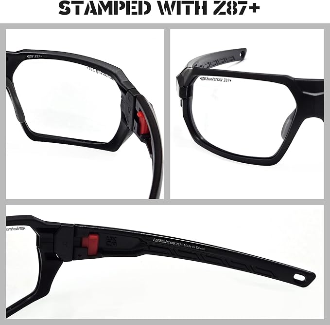 HTS HUNTERSKY Ballistic Tactical ANSI Z87.1+ Impact Protection Anti Fog Shooting Glasses Military Grade Airsoft Range