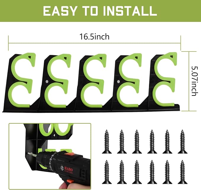Hikeen Fishing Rod Holders, Fishing Pole Holders for Garage, Wall or Ceiling Mounted Fishing Rod Rack Holds Up to 10 Rods（1 Pack）