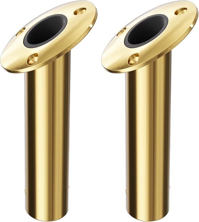 Fishing Rod Holder 2 Pack, 316 Stainless Steel 15/30/90 Degree Rod Holders for Fishing Boat, Flush Mount with Cap, Heavy Duty