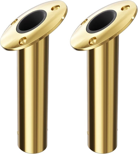 Fishing Rod Holder 2 Pack, 316 Stainless Steel 15/30/90 Degree Rod Holders for Fishing Boat, Flush Mount with Cap, Heavy Duty