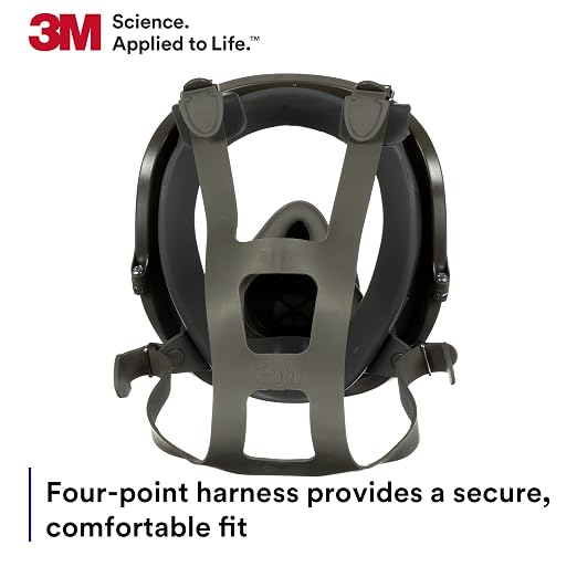 3M Full Facepiece Reusable Respirator 6700, NIOSH, Large Lens, ANSI High Impace Eye Protection, Silicone Face Seal, Four-Point Harness, Comfortable Fit, Painting, Dust, Chemicals, Small