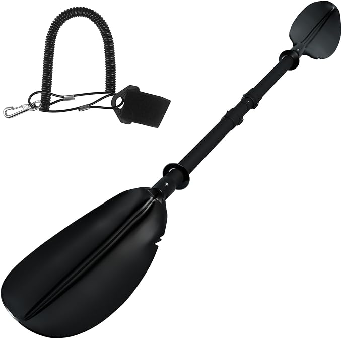 Kayak Oar for Boating,Adjustable Kayak Paddle Alloy Shaft Kayaking Boating Canoeing Oar with Paddle Leash for Adults Men Women Outdoor Fishing Lake River Travel