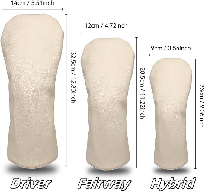 Golf Accessories Golf Club Covers for Driver, Fairway, Hybrids - Golf Driver Headcover/Golf Fairway Wood Head Cover/Hybrid Headcover for Men/Women Golfer