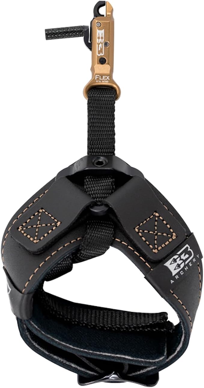 B3 Archery King Single-Caliper Wrist Strap Archery Compound Bow Arrow Release Aid Trigger w/Adjustable Travel, Roller-Sear Blackened Stainless Steel Jaw, Standard Wrist Strap
