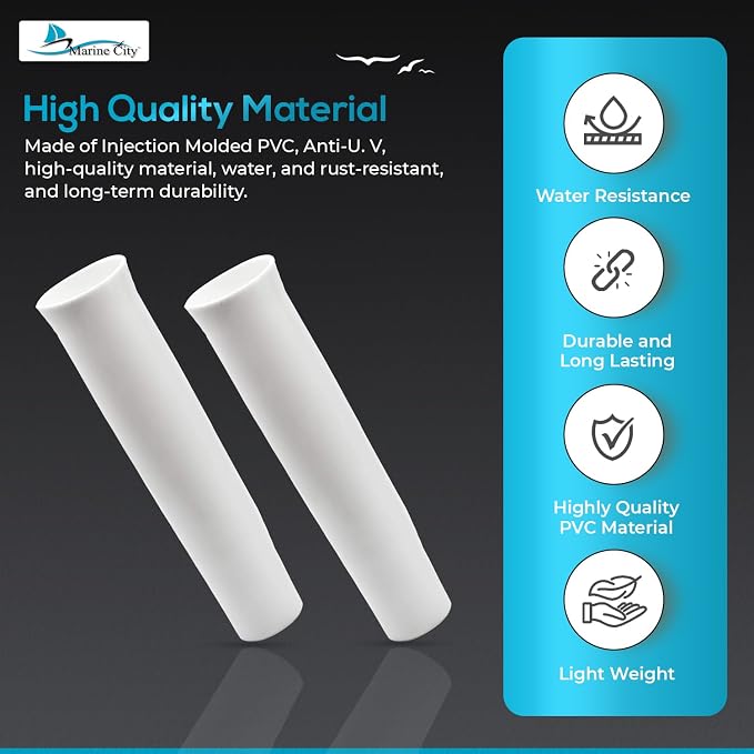 MARINE CITY Vinyl Inserts for Fishing Rod Holder White Plastic Strong and Durable Heavy Duty Easy Rod Secures Placement for Boat Marine