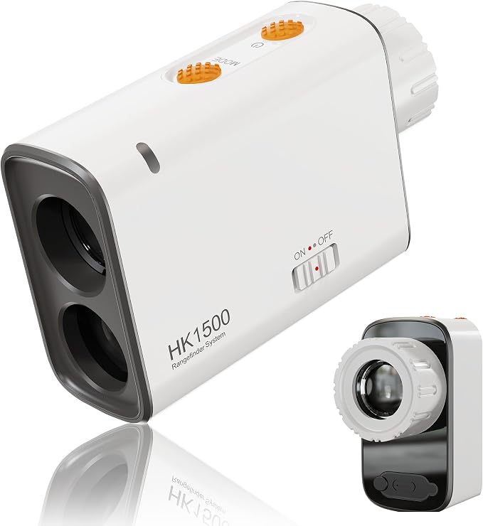 Hiker HK1500 Golf Range Finder, 1500 Yards Electronic Anti-Shake Supported Laser Golf Rangefinder with Slope, 6X Magnification Flag Pole Locking Vibration, 1000mAh Rechargeable Range Finders Golfing