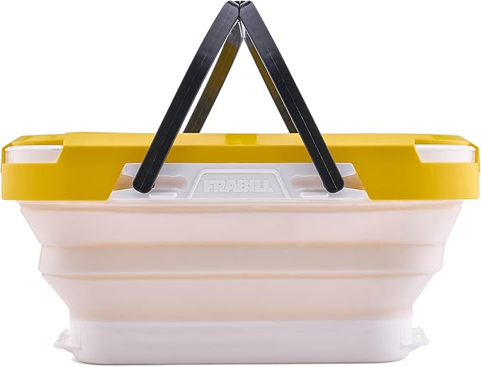 Frabill Collapsible Live Bait Bucket, 6 qt Capacity, Collapses to Same Size as Plano 3700 Stowaway, Comfortable Handles