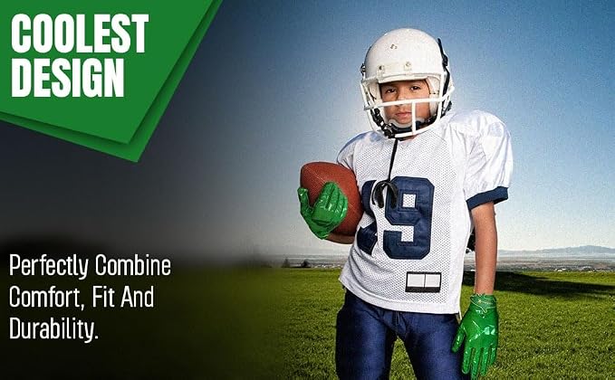 Non-Slip Tacky Football Gloves Ball Feel Sensation, Football Receiver Gloves in Youth, Adult, and Kid Sizes, Ultra Sticky Silicone Strong Palm Grip
