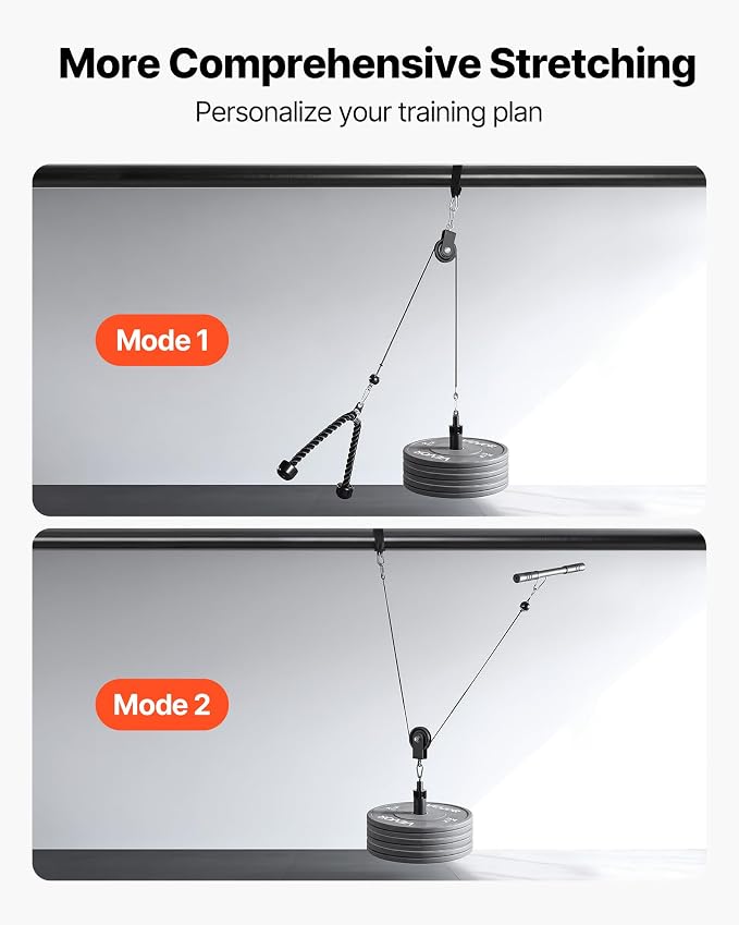 VEVOR LAT Pulldown Attachments, Cable Machine Rowing T-bar V-bar Tricep Pull Down Bar, Back Strength Training Rubber Coated Handle Grip, Bicep Curl Tricep LAT Pulldown Bar for Home Gym Fitness