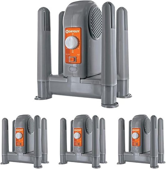 DryGuy Shoe,Boot,Garment & Gear Electric Dryer,Quick Drying for Ski,Work,Sports Equipment – Energy Efficient,Odor Eliminating Design,Home or Garage Use,4 Port,Heat + Fan (Dry time: 1-3hrs) (Pack of 4)