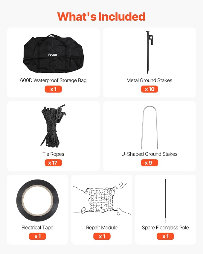 VEVOR Baseball Batting Cage,Professional Softball Baseball Batting Hitting Training Net,Heavy Duty Enclosed PE Practice Portable Pitching Cage Net&Carry Bag,for Backyard,Field,Indoor&Outdoor