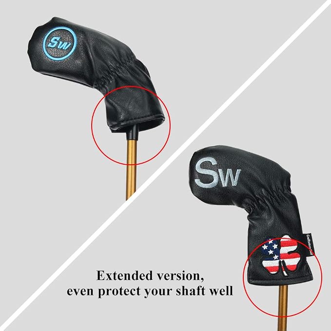 CRAFTSMAN GOLF 11pcs /Set USA US Flag Clover Leather Left Right Black White Green Dark Blue Iron Covers Headcover Also Available for Custom Version with Your Name