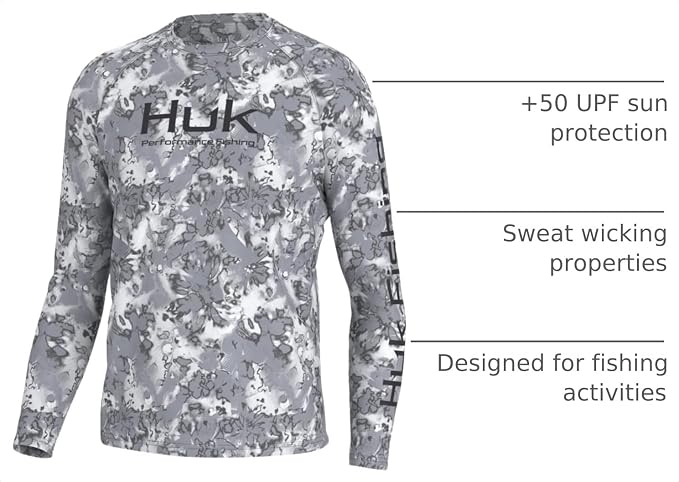 HUK Men's Pursuit Vented Long Sleeve Fishing Shirt (+30 UPF)