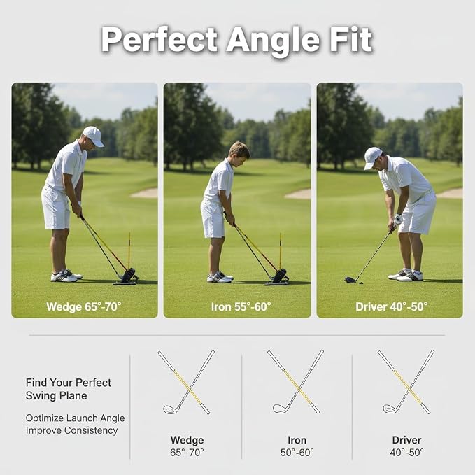 Golf Alignment Sticks - Golf Sticks Alignment Holder Plate, Golf Alignment Rods Aid for Aiming, Putting, Full Swing Trainer, Posture Corrector Golf Training aid