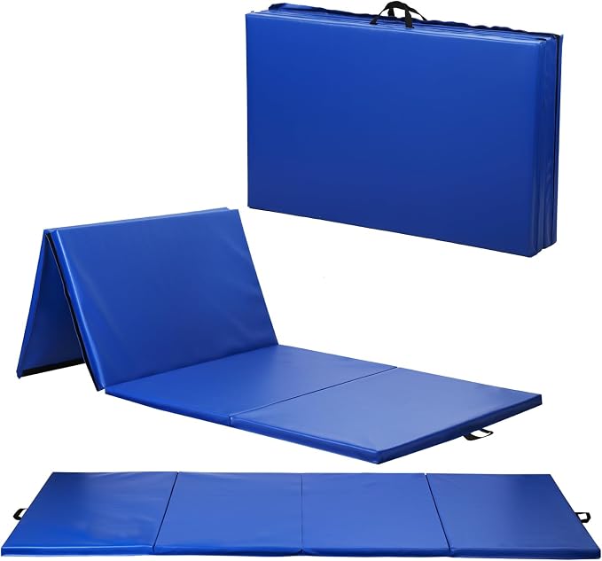 Gymnastics Tumbling Mats Portable Gymnastics Mat Folding Tumbling Mat Thick Yoga Mat Exercise Mat with Carrying Handles for home Workout outdoor Yoga Gymnastic