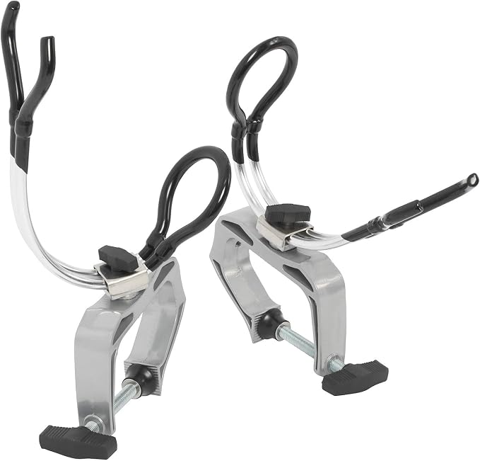 NovelBee 4 Pack of Aluminum Alloy Boat Rods Holder with Clamp Adjustable Up and Down and 360 Degree Rotatable Fishing Rod Racks