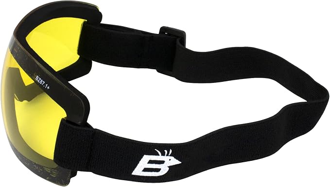 Birdz Eyewear Wren Frameless Skydiving Riding Goggles 3 Pairs Anti-Fog with Clear Smoke & Yellow Lens