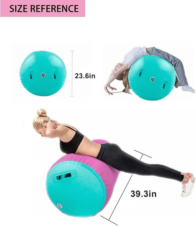 Gymnastics Air Roller Air Barrel Inflatable Tumbling Mat,Back Handspring Training Mats For Home Use, Gym Training, Cheerleading With Electric Pump
