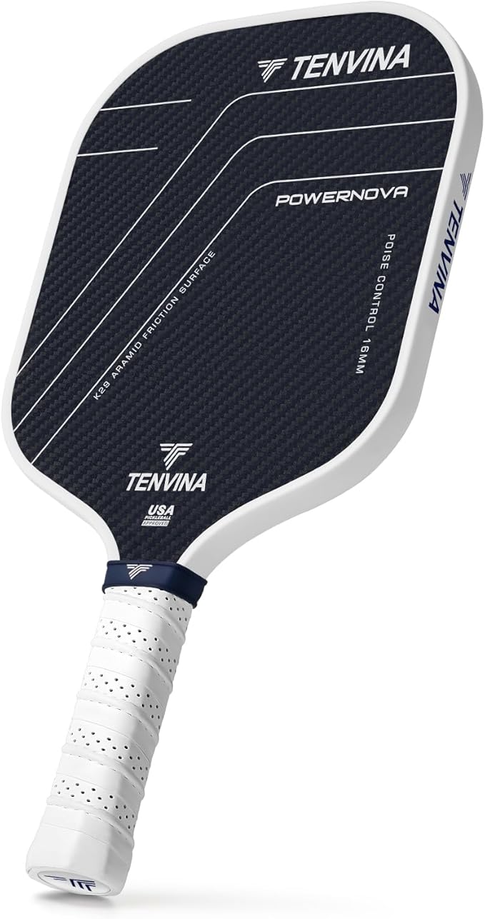 TENVINA Pickleball Paddles, Multi-Layer T700SC Textured Carbon Fiber Pickleball Paddle, Pickle Ball Paddle with Strong Spin & Power Surface, 4-Types of Shapes and Thicknesses, USAPA Approved