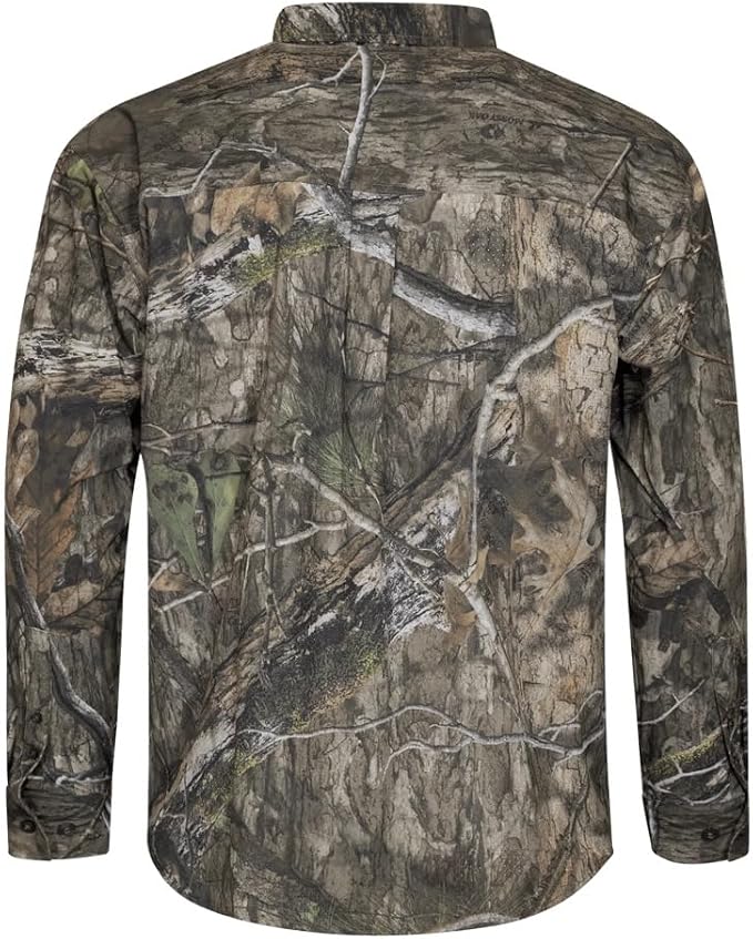 Mossy Oak Men's Men's Tibbee Technical Lightweight Camo Hunting Shirt