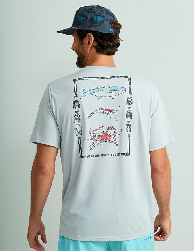 HUK Mens Performance Fishing Logo Tee, Short Sleeve T-Shirt for Men