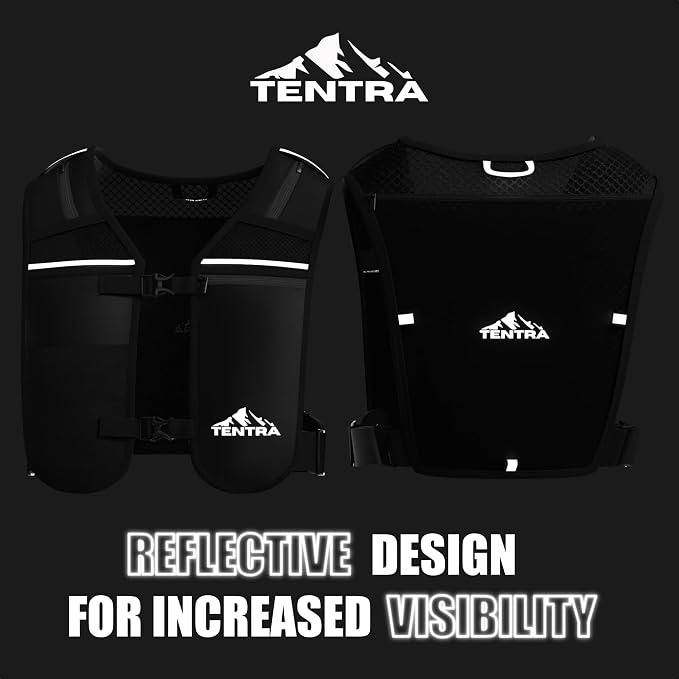 Running Vest with 500ml Soft Flask, 8 Pocket Hydration Vest for Women Men – Lightweight Reflective Running Vest with Waterproof Phone Pouch