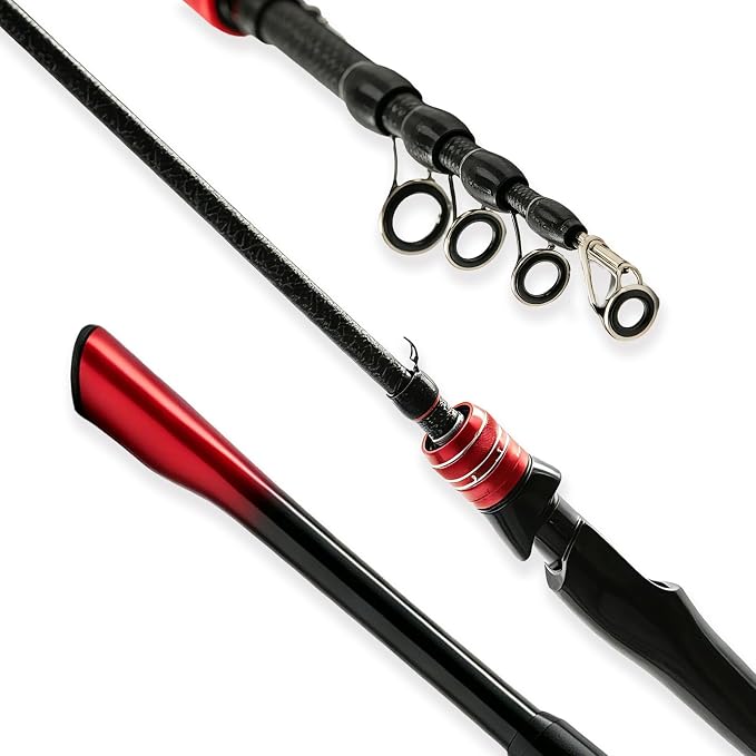 Fishing Rod and Reel Combo Kit, 2PACK Carbon Fiber Telescopic Fishing Pole | 2PACK Portable Spinning Reel Set with Lures,Lines,and Carry Bag for Travel Outdoor Fishing