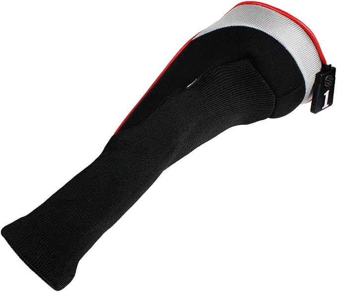 Andux 3pcs/Set Golf 460cc Driver Wood Club Head Covers Long Neck | for Driver Fairway Wood with Interchangeable No. Tags Mesh Breathable material Coloured Piping Pull-On Closure