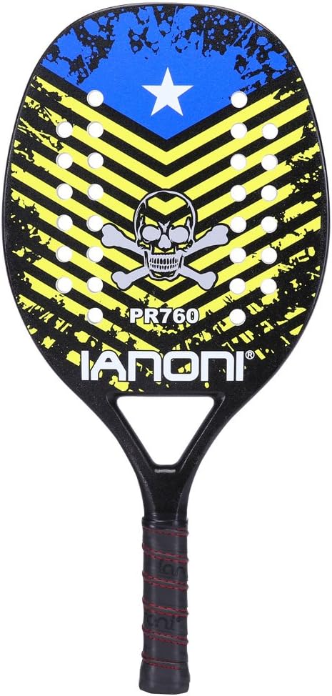 ianoni Beach Tennis Racket,Carbon Fiber Grit Face with EVA Memory Foam Core Beach Tennis Racket