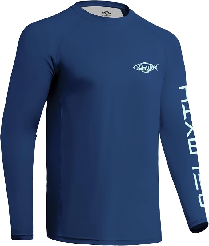 Palmyth Fishing Shirts for Men Long Sleeve UPF 50+ T Shirt Sun Protection | Quick Dry, Sun Protection, Myth-Cool Fabric, Fish Print, Moisture Wicking, Stretchy, Breathable, Fishing,Boating,Outdoor Wear