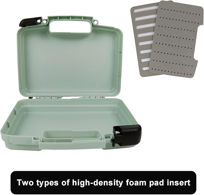 Aventik Streamer Fly Boxes Click Lock Large Streamer Flies Foam Storage Fishing Box Tackle Box Boating Fishing Boxes 14X11X3.35inch/10.43X8.27X3.15inch (SF1B Black -10.43X8.27X3.15inch)