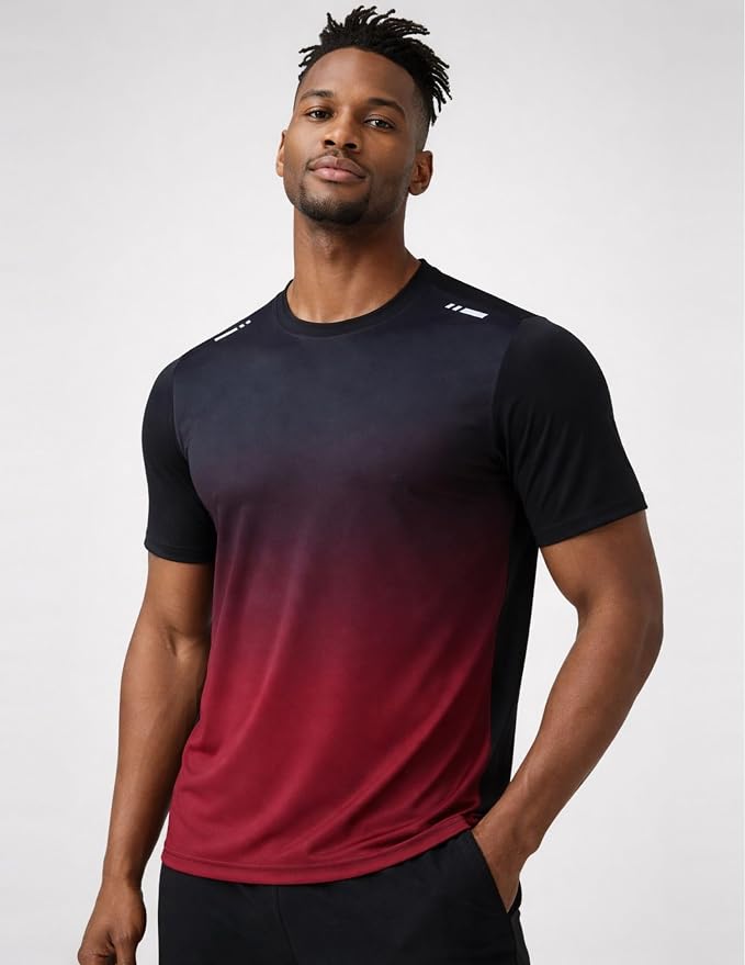 5 Pack Men’s Active Quick Dry Crew Neck T Shirts | Athletic Running Gym Workout Short Sleeve Tee Tops Bulk