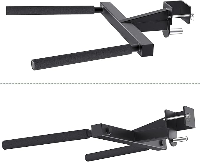 SELEWARE Squat Rack Attachment, Y-Shaped Dip Bar Attachment, Nordic Hamstring Curl Attachment and Lever Arms for 2x2 or 3x3 Power Rack with 5/8" or 1" Hole, Power Cage Accessories for Home Gym