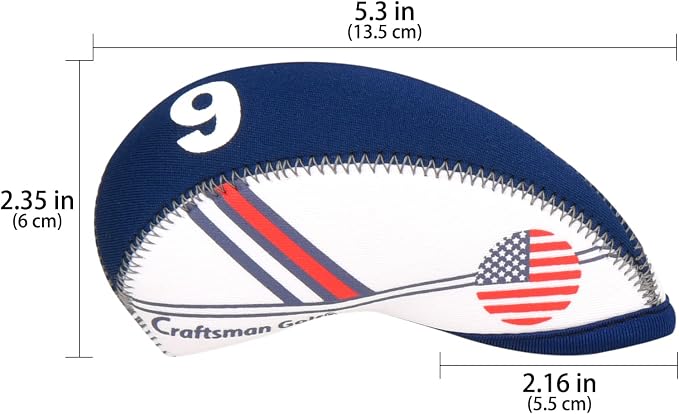 Craftsman Golf US Flag Neoprene Golf Club Head Cover Wedge Iron Protective Headcover for Callaway, Ping, Taylormade, Cobra, Etc.