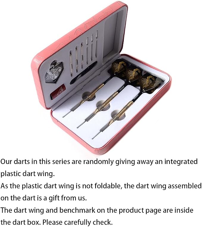 CUESOUL Steel Tip Darts Set 20/22/24 Grams with Deluxe PU Darts case-Black Scorpion Series