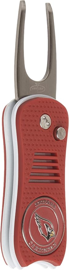 Team Golf NFL Gift Set Retractable Divot Tool with 3 Double-Sided Magnetic Ball Markers, Patented Single Prong Design, Causes Less Damage to Greens, Retractable Mechanism