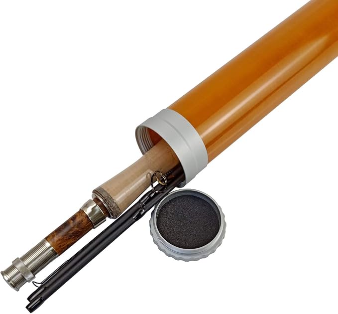 Aventik Fly Rod Case Carbon and Super Glass Fly Fishing Rod Tube CNC Aluminum Cap – fits Any 9ft 4pcs Fly Rod