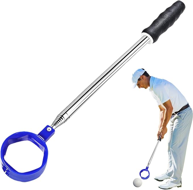 Golf Ball Retriever Telescopic | Heavy Duty Grabber,Portable Stainless Steel Ball Retriever | for Golfers Water Outdoor Mud Tree Bushes