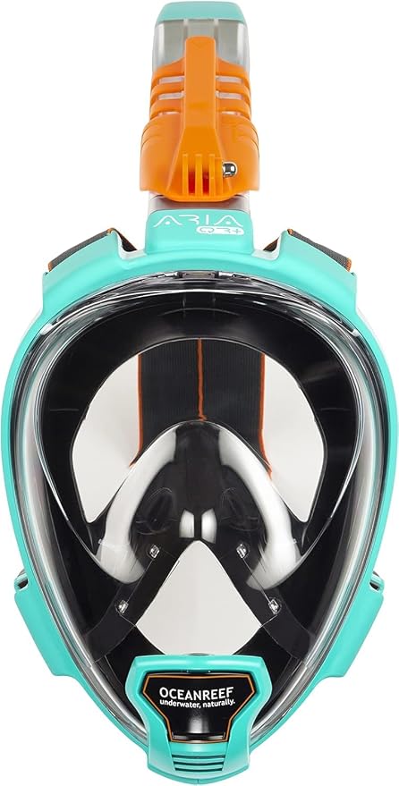 OCEAN REEF - Aria QR + Quick Release Snorkeling Mask - Full Face Snorkeling Mask - 180 Degree Underwater Vision - 8 Colours and 4 Sizes
