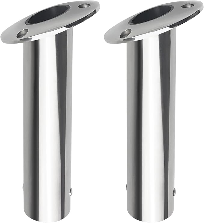 Fishing Rod Holder 2 Pack, 316 Stainless Steel 15/30/90 Degree Rod Holders for Fishing Boat, Flush Mount with Cap, Heavy Duty