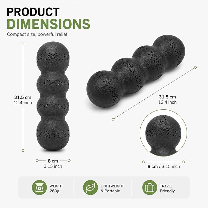 Double Peanut Massage Roller for Deep Tissue Relief, Spinal Alignment Gap, Micro-Perforation Texture, Back, Neck & Leg Recovery