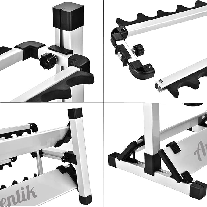 Aventik Fishing Rod Rack, 12&24 Rods Aluminum Fishing Rod Holder-Space Saving Oragnizer Perfect for Home Garage Storage Most Types of Fishing Rods and Combos (24 Rods Rack)