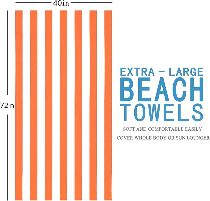 2 Packs Extra Large Beach Towel Bath Towel 72*40 Set Oversized Soft Microfiber Terry Blanket NOT Cotton Mexico Costa Bahamas Punta Absorbent Cana Trip Must Have Water Park Vacation Essentials
