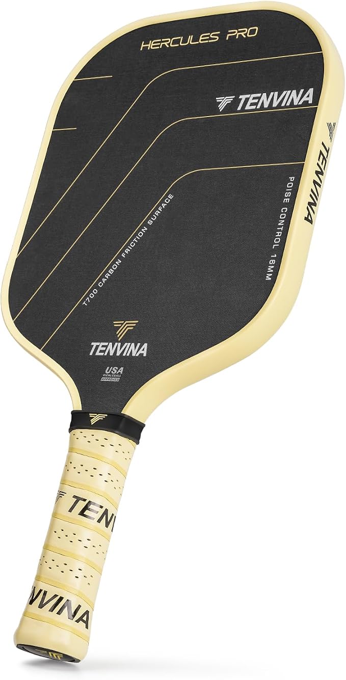 TENVINA Pickleball Paddles, Thermoformed T700SC Carbon Fiber Pickleball Paddle, Pickle Ball Paddle USAPA Approved with Dominant Power and Larger Sweet Spot