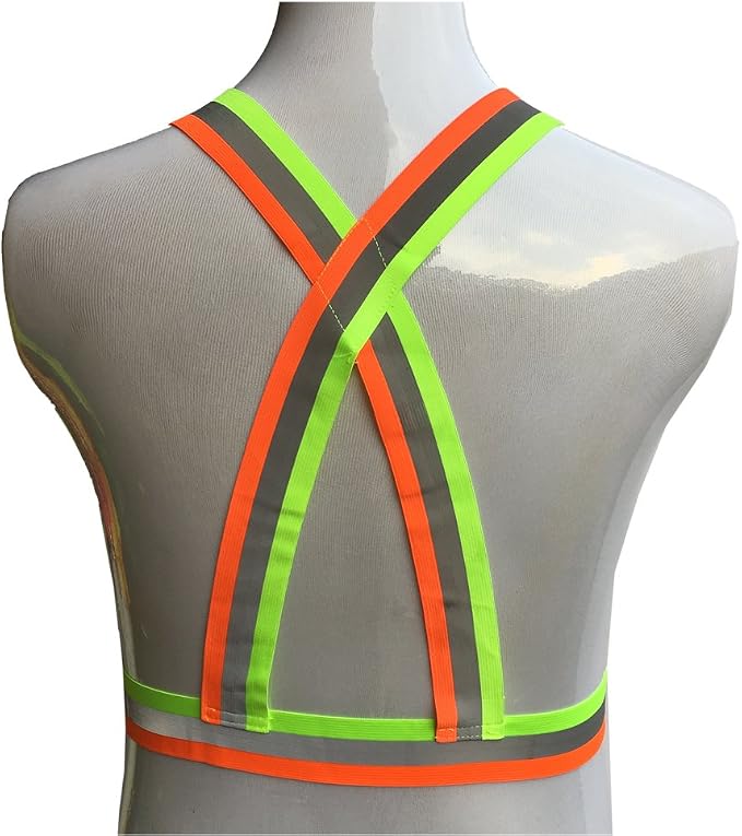 zojo Reflective Vest | Lightweight, Adjustable & Elastic | Safety & High Visibility for Running, Jogging, Walking,Cycling | Fits Outdoor Clothing (1 Pack, Mixture Neon Orange & Yellow)