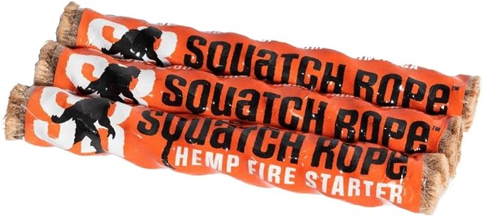 Hemp Fire Starters | Wind Proof, Water Proof, Eco-Friendly Camp Fire Starter Emergency Supplies | Natural Fire Starter Rope Made from Hemp